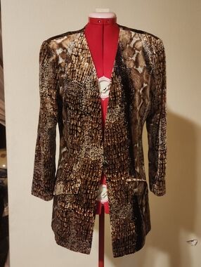 🔥VTG PG Collections By Ginger Bort Velvet Snakeskin Jacket Size 10
